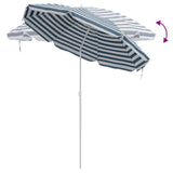 Beach Parasol With Aluminium Pole Blue & White 300 Cm