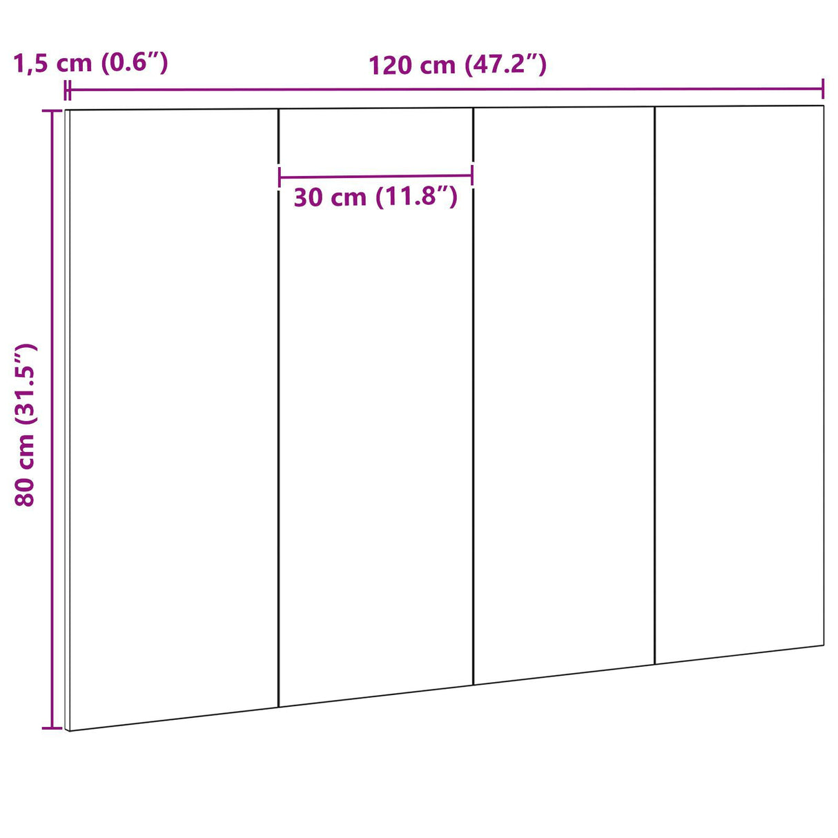 Bed Headboard Black Oak 120X1,5X80 Cm Engineered Wood