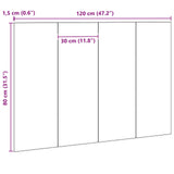 Bed Headboard Black Oak 120X1,5X80 Cm Engineered Wood