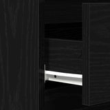 Sideboard With Drawers Black Oak 60X35X70 Cm Engineered Wood