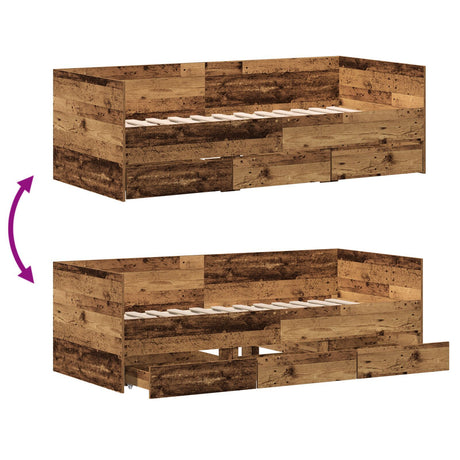 Daybed Old Wood Engineered Wood 90 X 190 Cm Sturdy Daybed
