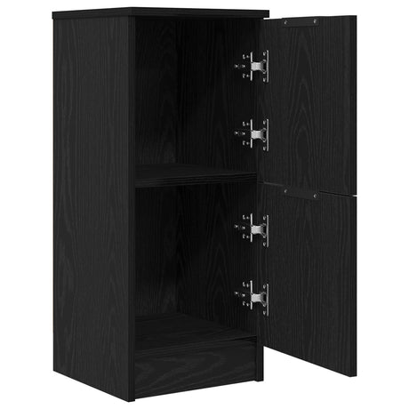 Sideboards 2 Pcs In Black Oak, 30X30X70 Cm, Made Of Engineered Wood