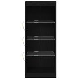 Sideboard With Led Lights Black Oak 41X37X100 Cm