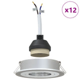 Recessed Spotlights 12 Pcs Round Gu10 Silver Ø91 Mm