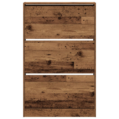 Shoe Cabinet Old Wood 80X21X125,5 Cm Engineered Wood