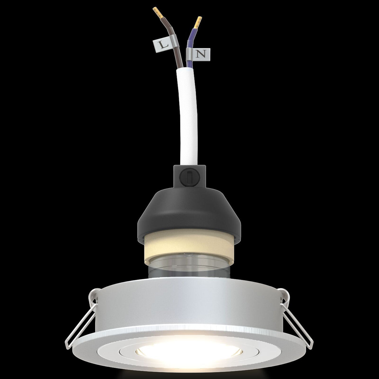 Recessed Spotlights 24 Pcs Round Gu10 Silver Ø91 Mm