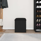 Storage Bench Black Oak 42X42X45 Cm Solid Wood