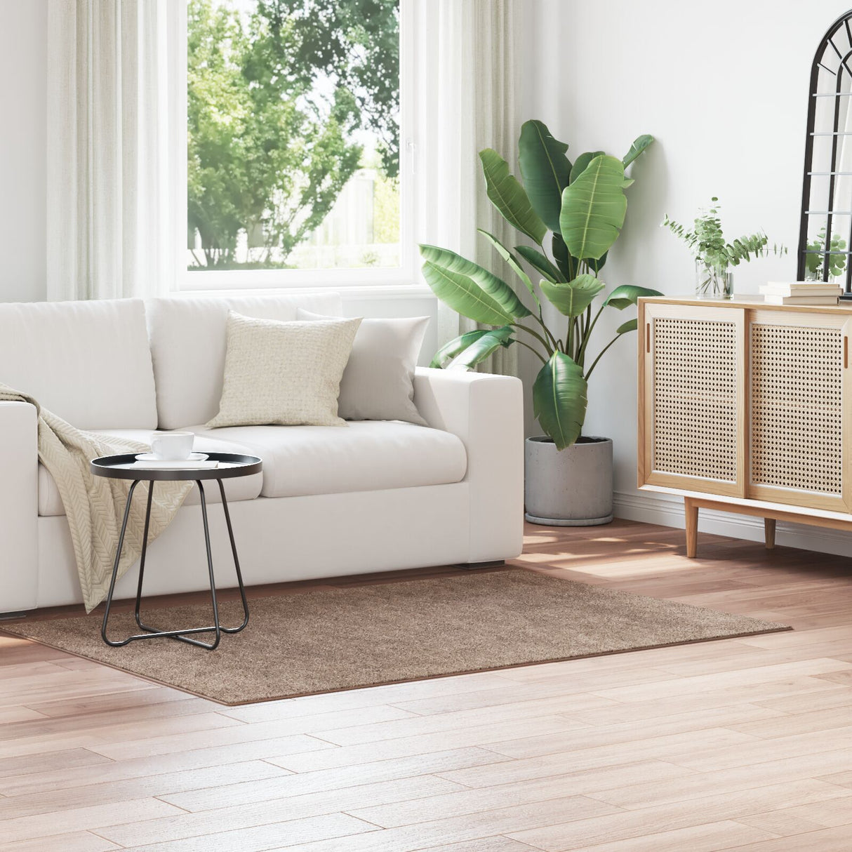 Shaggy Rug With Latex Backing Brown 120X170 Cm