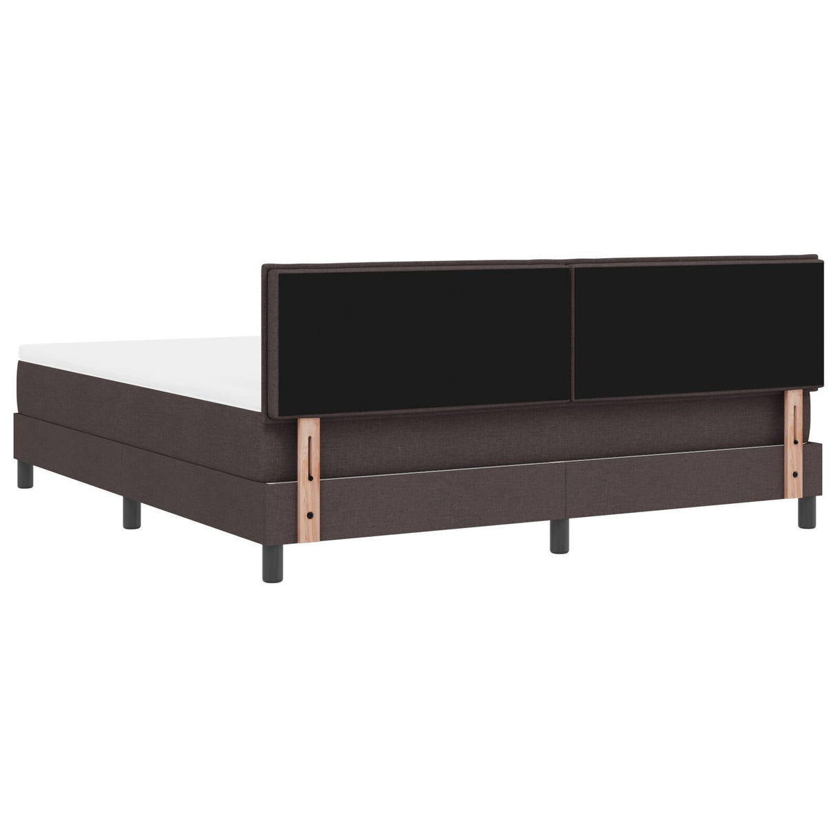 Box Spring Bed With Mattress & Led Dark Brown 180X200 Cm Fabric