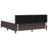 Box Spring Bed With Mattress & Led Dark Brown 180X200 Cm Fabric