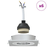 Recessed Spotlights 6 Pcs Square Gu10 Silver 91X91 Mm