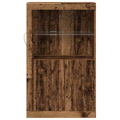 Sideboard With Led Lights Old Wood 60,5X37X100 Cm