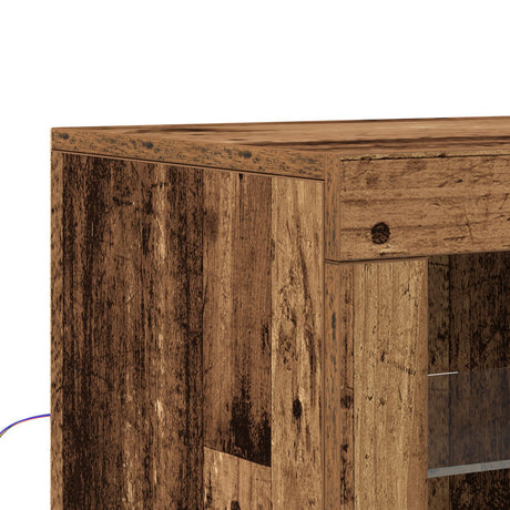 Sideboard With Led Lights Old Wood 41X37X67 Cm