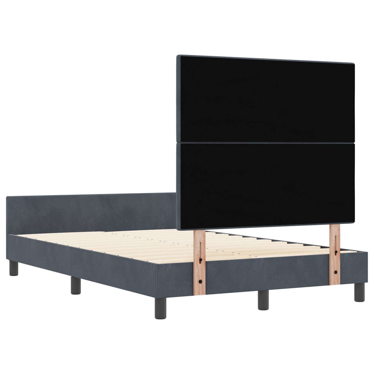 Bed Frame Dark Grey 120X200 Cm Velvet