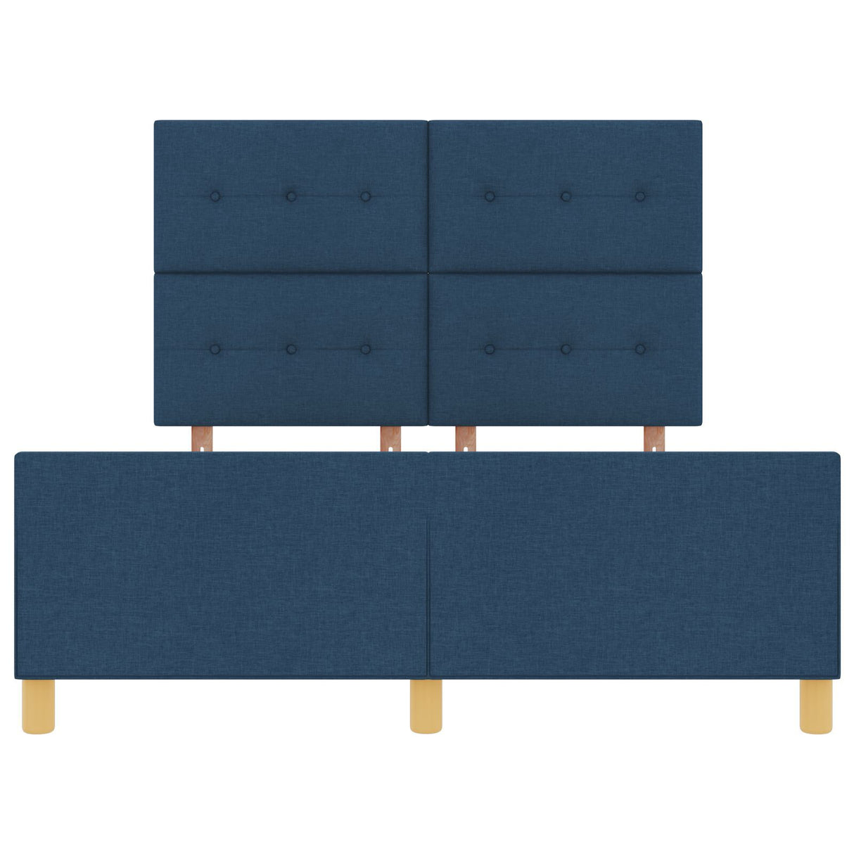 Bed Frame Blue 140X190 Cm Fabric