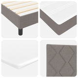 Box Spring Bed With Mattress & Led Taupe 200X200 Cm Fabric