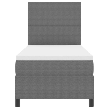 Box Spring Bed With Mattress Light Grey 80X200 Cm Corduroy Fabric