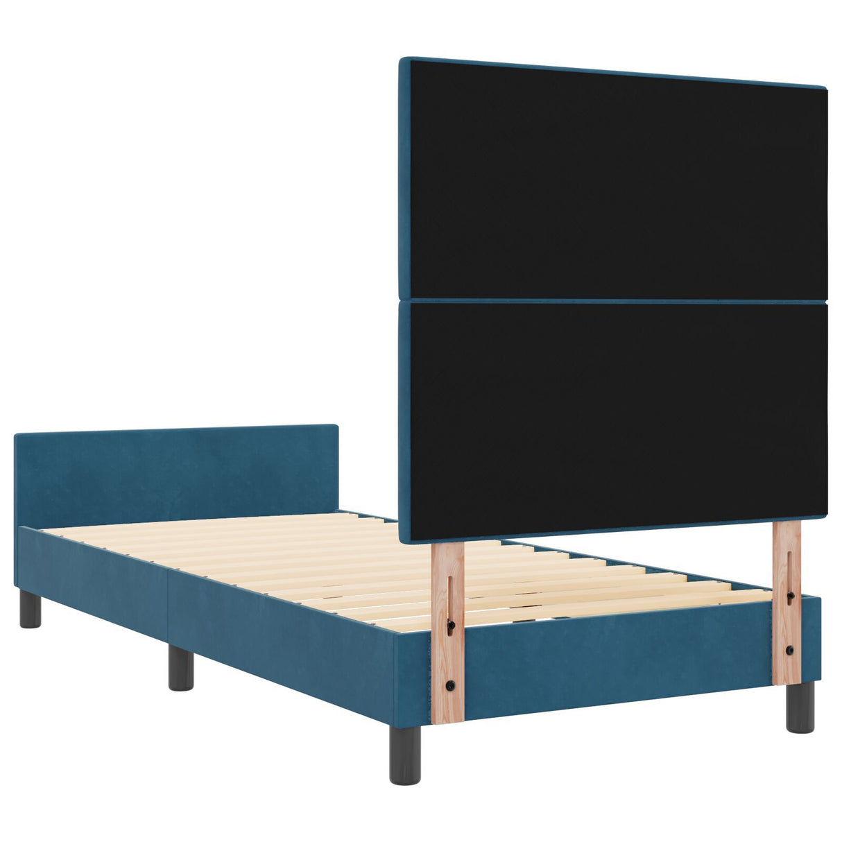 Bed Frame Dark Blue 100X200 Cm Velvet
