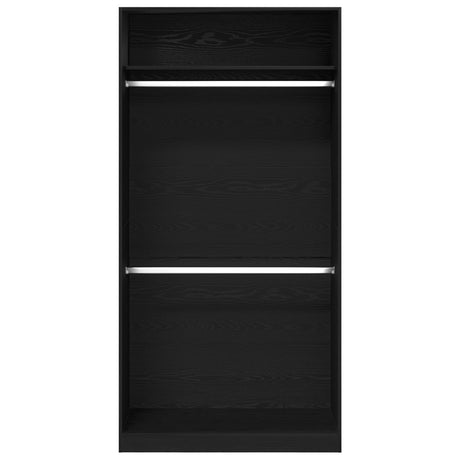 Black Oak Wardrobe - 100X50X200 Cm, Made Of Engineered Wood