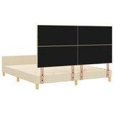 Bed Frame Cream 180X200 Cm Fabric