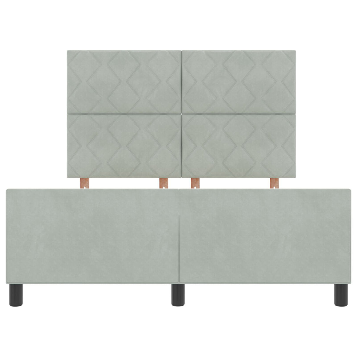 Bed Frame Light Grey 140X200 Cm Velvet