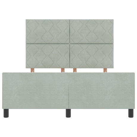 Bed Frame Light Grey 140X200 Cm Velvet
