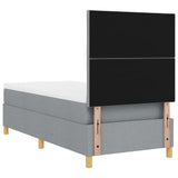 Box Spring Bed With Mattress & Led Light Grey 90X190 Cm Fabric