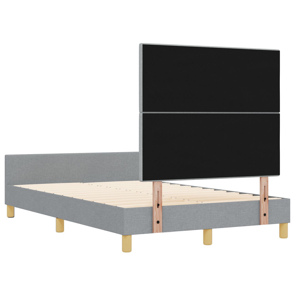 Bed Frame Light Grey 120X200 Cm Fabric