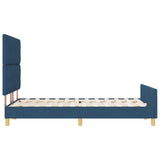 Bed Frame Blue 160X200 Cm Fabric
