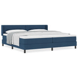 Box Spring Bed With Mattress Blue 200X200 Cm Fabric,  Headboard Button Tufted Blue 200 Cm Fabric