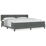 Box Spring Bed With Mattress Dark Grey 200X200 Cm Fabric,  Headboard Diamond Blocks Design Dark Grey 200 Cm Fabric