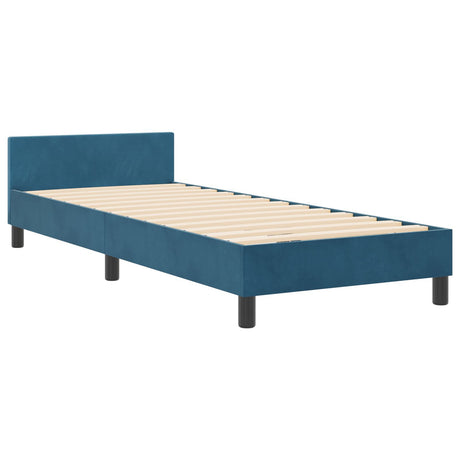Bed Frame Dark Blue 80X200 Cm Velvet