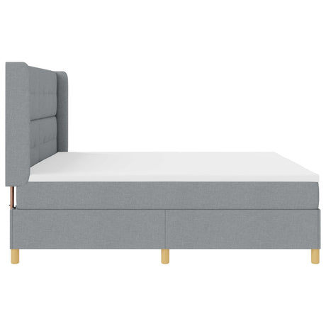 Box Spring Bed With Mattress Light Grey 200X200 Cm Fabric