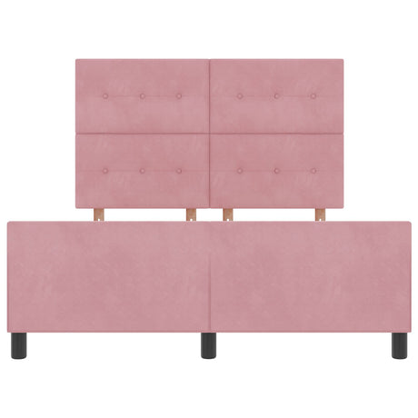 Pink Velvet Bed Frame 140X190 Cm