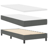 Box Spring Bed With Mattress & Led Dark Grey 120X200 Cm Fabric