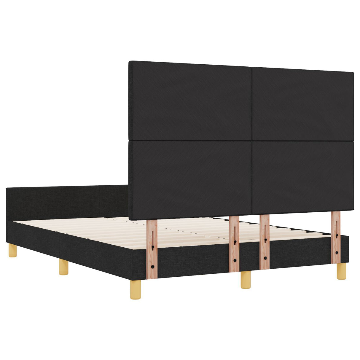 Bed Frame Black 160X200 Cm Fabric