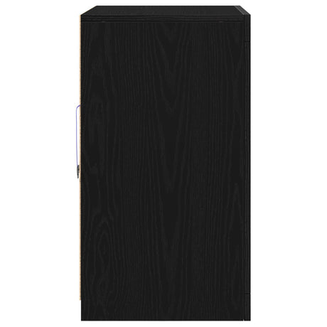 Sideboard With Led Lights Black Oak 60,5X37X67 Cm