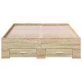Bed Frame Sonoma Oak 140X200 Cm Engineered Wood