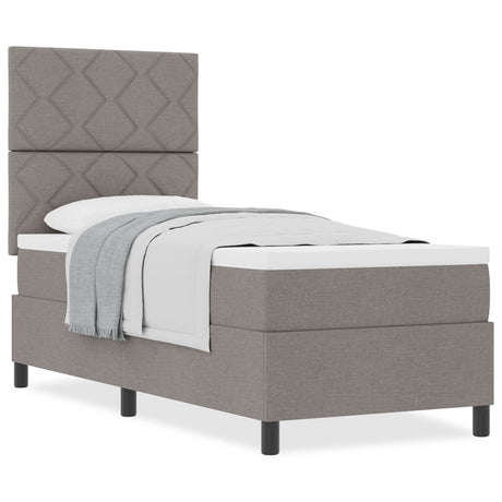 Box Spring Bed With Mattress Taupe 80X200 Cm Fabric