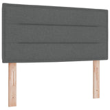 Box Spring Bed With Mattress & Led Dark Grey 120X200 Cm Fabric