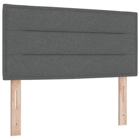 Box Spring Bed With Mattress & Led Dark Grey 120X200 Cm Fabric