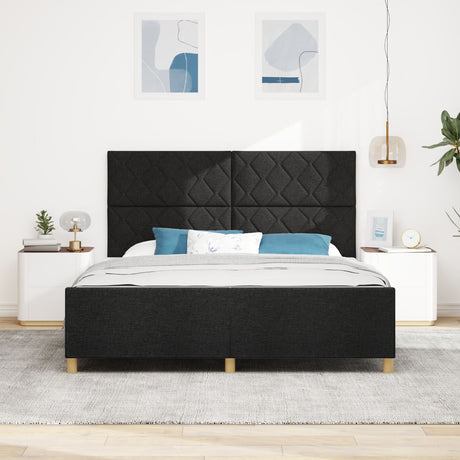 Bed Frame Black 180X200 Cm Fabric
