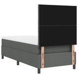 Box Spring Bed With Mattress & Led Dark Grey 90X200 Cm Fabric