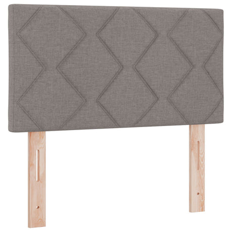 Box Spring Bed With Mattress & Led Taupe 80X200 Cm Fabric
