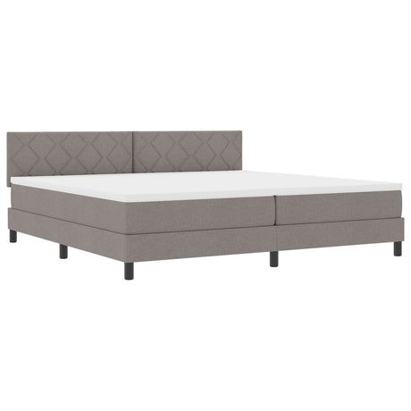 Box Spring Bed With Mattress & Led Taupe 200X200 Cm Fabric