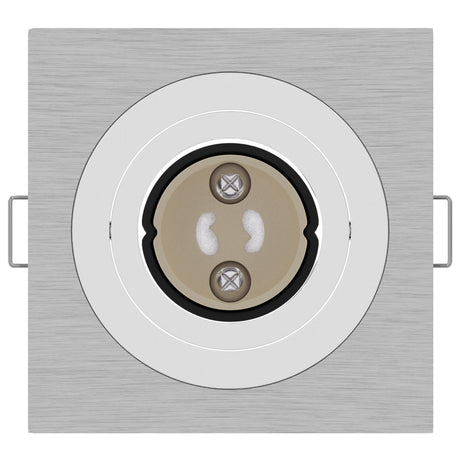 Recessed Spotlights 12 Pcs Square Gu10 Silver 91X91 Mm