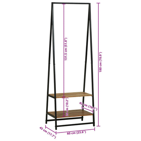 Clothes Rack 60X45X180 Cm Solid Wood Acacia