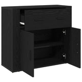 Sideboard Black Oak 80X33X70 Cm Engineered Wood