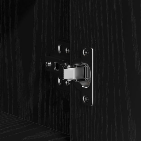 Sideboard Black Oak 80X33X70 Cm Engineered Wood