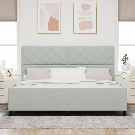 Bed Frame Light Grey 200X200 Cm Velvet